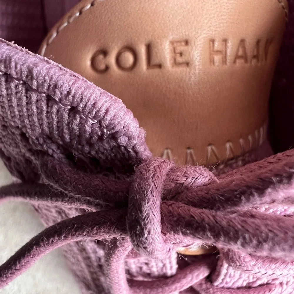 Cole Haan Rose Pink‎ Knit Lace Up Sneakers Women 9.5 B Athleisure Comfort Preppy